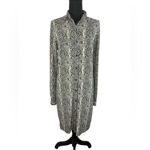 Norma Kamali Snake Print Button-Up‎ Shirt Dress - size M